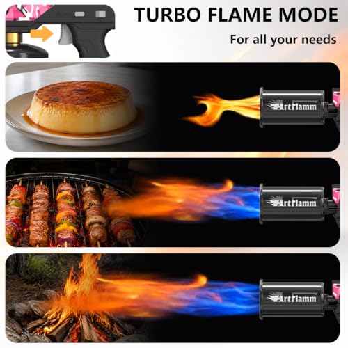 Image of ARTFLAMM Upgraded Propane Torch Gun with One-Touch Max Flame Boost, Heavy Duty Blow Torch with Trigger Control for BBQ, Fire Starting, Grilling, Searing Steak & Outdoor Use (Tank Not Included)