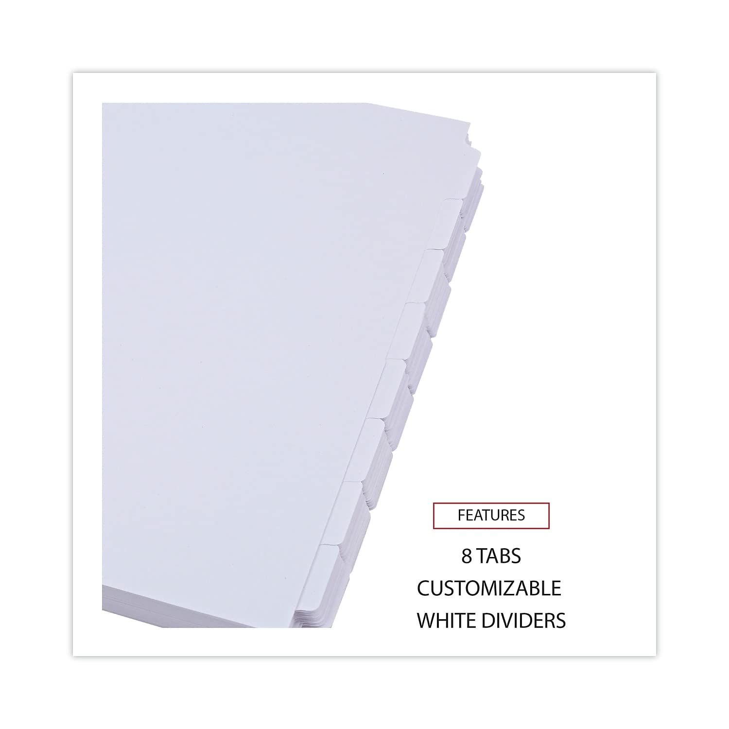 Universal Economy Tab Dividers, 8-tab, Letter, White, 24 Sets/Box