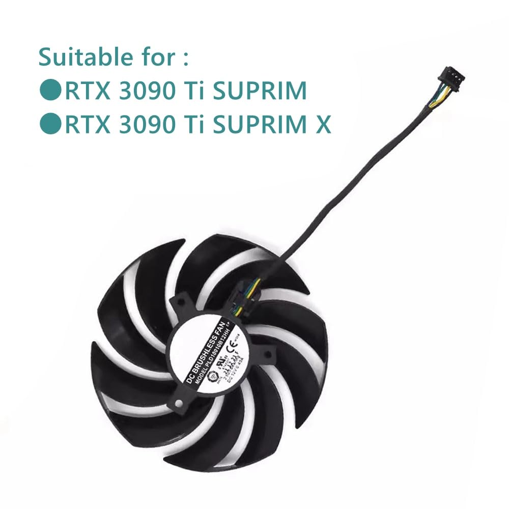 RAKSTORE Graphics Card Cooling Fan Replacement for MSI RTX 3090 Ti SUPRIM Quiet Cooler Fan PLD10010B12HH (B)