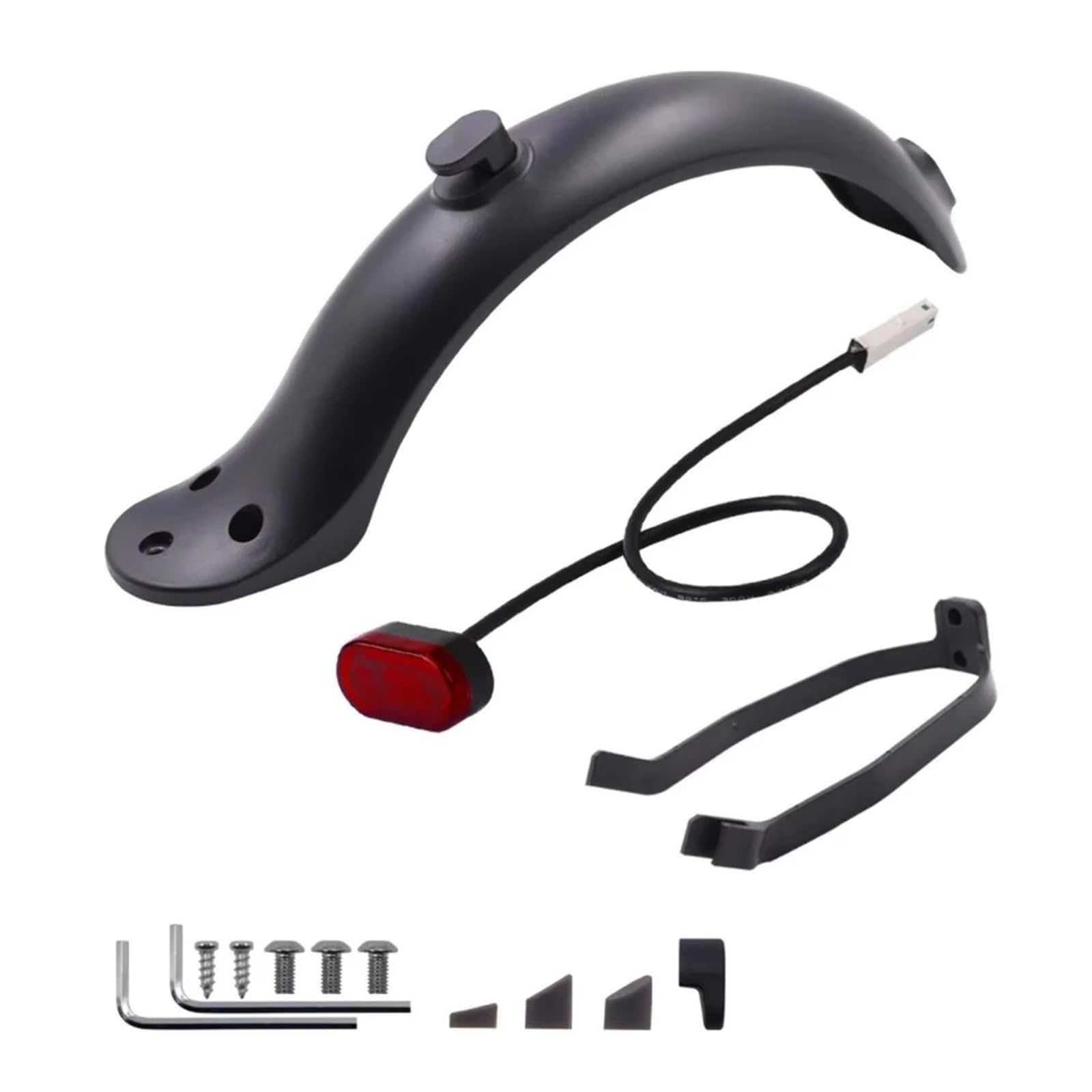 IOLKHFK Electric Scooter Mudguard Taillight Kit, Compatible For Mijia M365 /M365 Pro Premium Durable Rear Fender Tyre Splashproof Bracket Set
