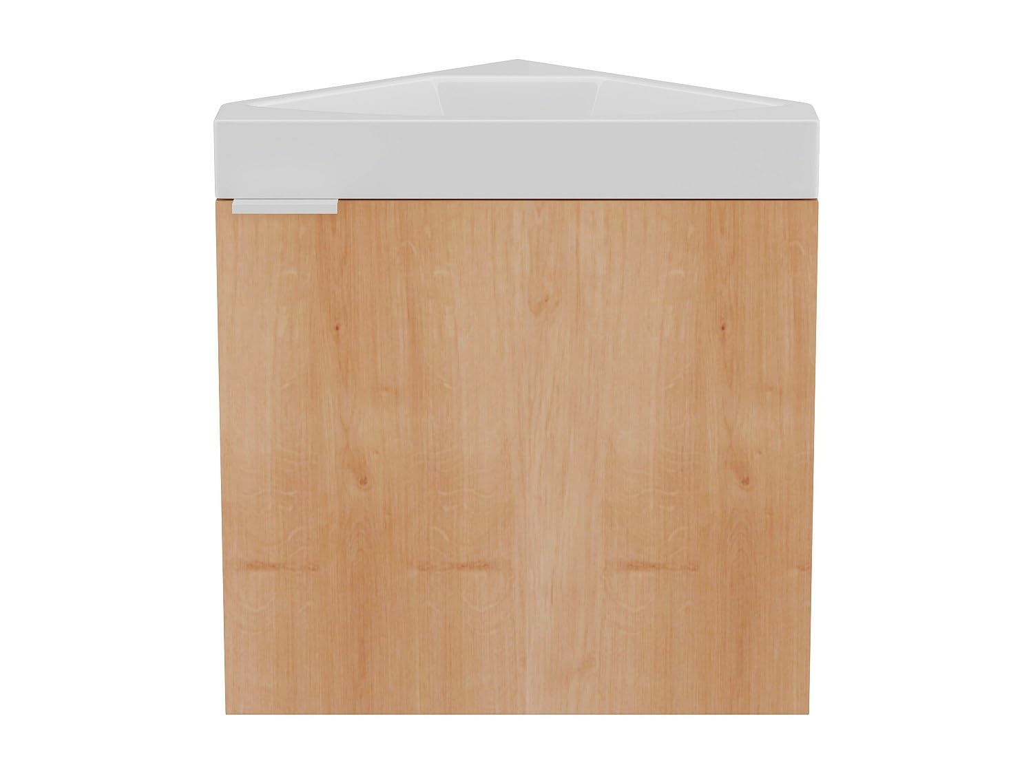 Vente-unique - Mueble Flotante esquinero con Lavabo en Color Natural Claro - 56 cm - MANODO