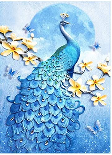 Donnti DIY Diamond Painting Complet Paon Bleu Cover