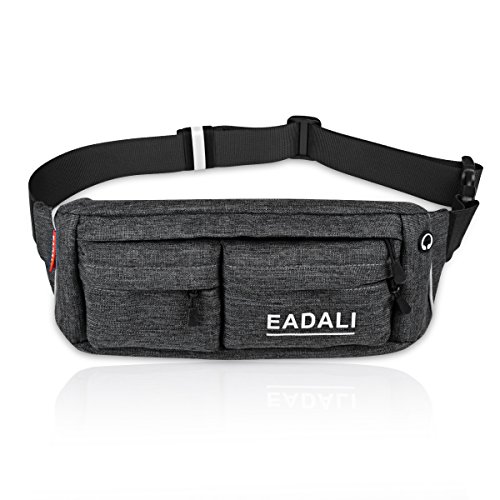 Eadali ウエストバッグ ランニングポーチ ペットボトル 軽量 大容量 反射素材 夜間対応 調節可能 6.0インチまでスマホに対応 サイクリング ジョギング マラソンポーチ アウトドア用 登山 遠足 旅行 メンズ レディース兼用