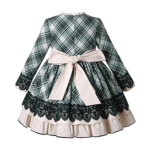 Pettigirl Girls Vintage Winter Christmas Green Plaid Lace Ruffle Casual Clothing Toddler Fashion Holiday Dresses2
