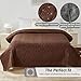 OREZAUQS Waterproof Dog Blanket, Large Pet Blanket with TPU Membrane - Washable Dog Bed Cover, Anti-Slip Pet Blanket Furniture Protector for Beds, Sofas, Travel (Brown,130 * 210cm (52 * 82''))