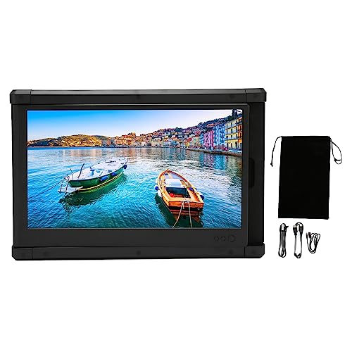 Luqeeg 12-Zoll-Computermonitor, FHD 1080P IPS-Display mit HD Typ C USB2.0, Laptop-Bildschirmverlängerung, Tragbarer Monitor mit Zwei Lautsprechern für 13-16,5-Zoll-Laptops