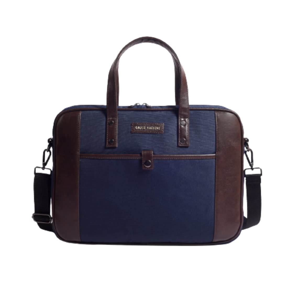 Gauge Machine Unisex Nylon & Faux Leather Stylish Business Laptop Bag (Navy Blue_GMLPB122207NAV) (B0BZL8GPTZ) Amazon Price History, Amazon Price Tracker