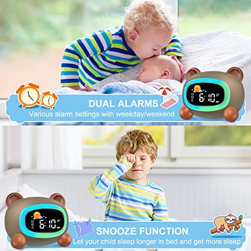 Monebena Kids Alarm Clock Cute Ok To Wake Alarm Clock For Kids Sleep Training Clock With Night Light And Sleep Sound Machine For Toddlers Boys Girls Teens Bedrooms (Bear) #TOP5