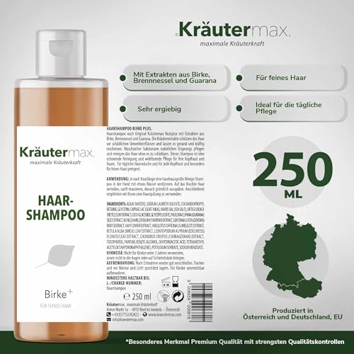 Birkenshampoo Haare Birke Shampoo Haarshampoo zur Haarpflege 1 x 250 ml
