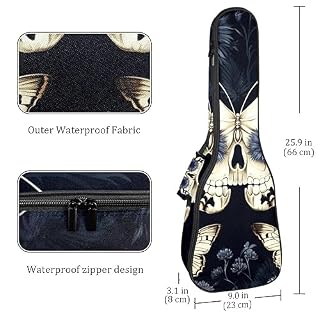 Waterproof Oxford Cloth Ukulele Bag Fairy with Bird and Flower Durable & Stylish Ukulele Case with Storage Skull Butterfly - Les Beatles, Paul McCartney, John Lennon, RIngo Starr, George Harrison Waterproof Oxford Cloth Ukulele Bag Fairy with Bird and Flower Durable & Stylish Ukulele Case with Storage Skull Butterfly – Image 4