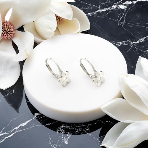 Boucle d'oreille pendante fleur Sofia Milani en argent 925 véritable