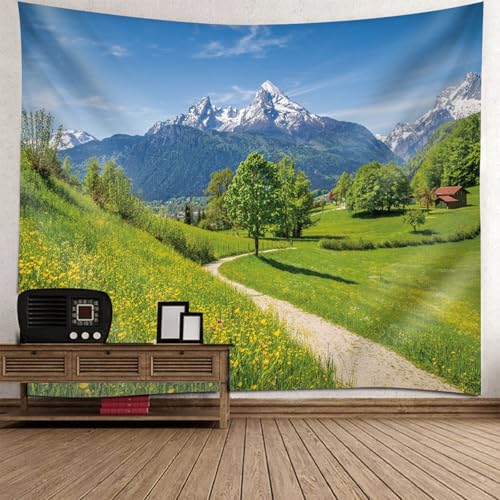 Tenture decoration murale salon 140x210 tapisserie paysage campagne chambre