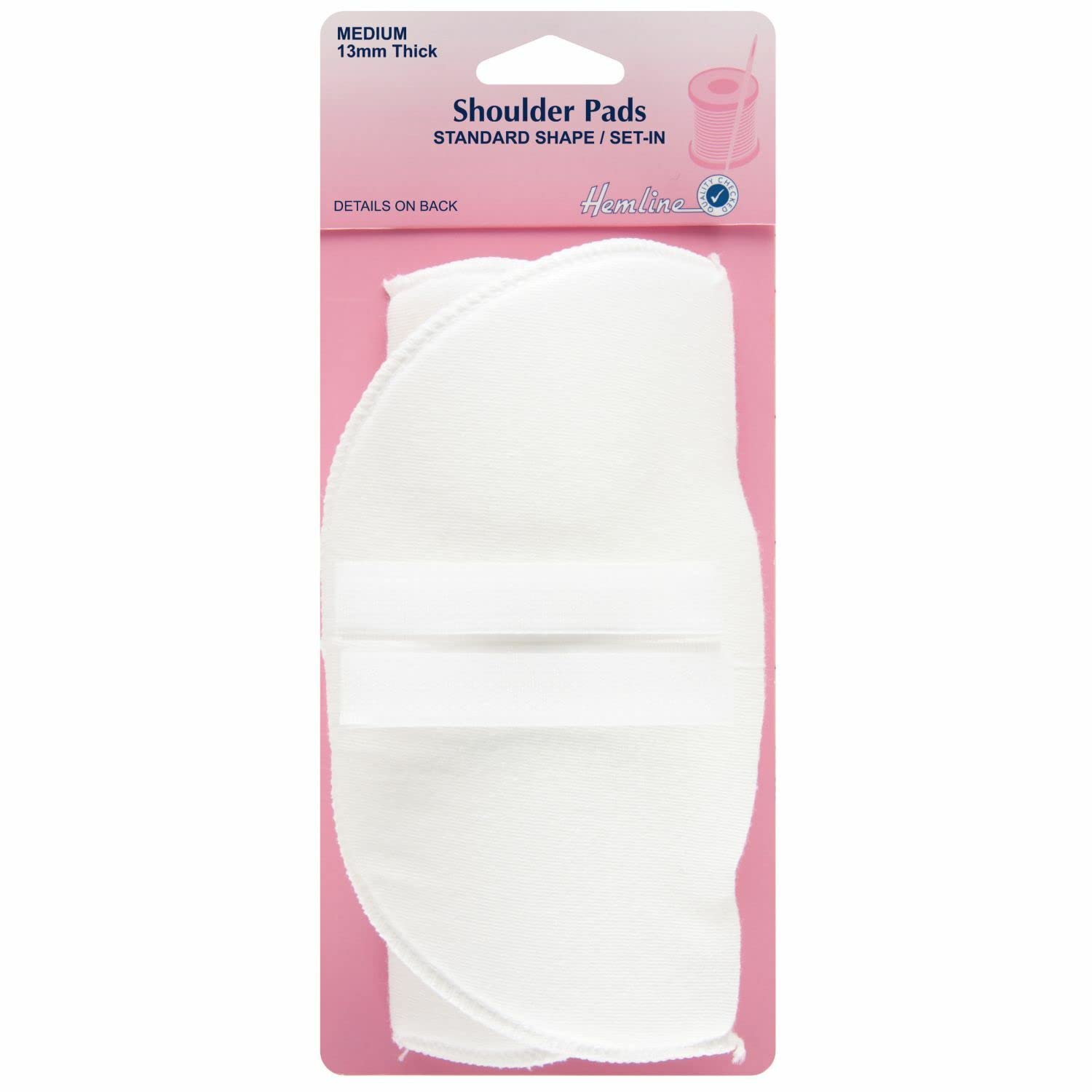 Hemline Standard Set-In Shoulder Pads - Medium
