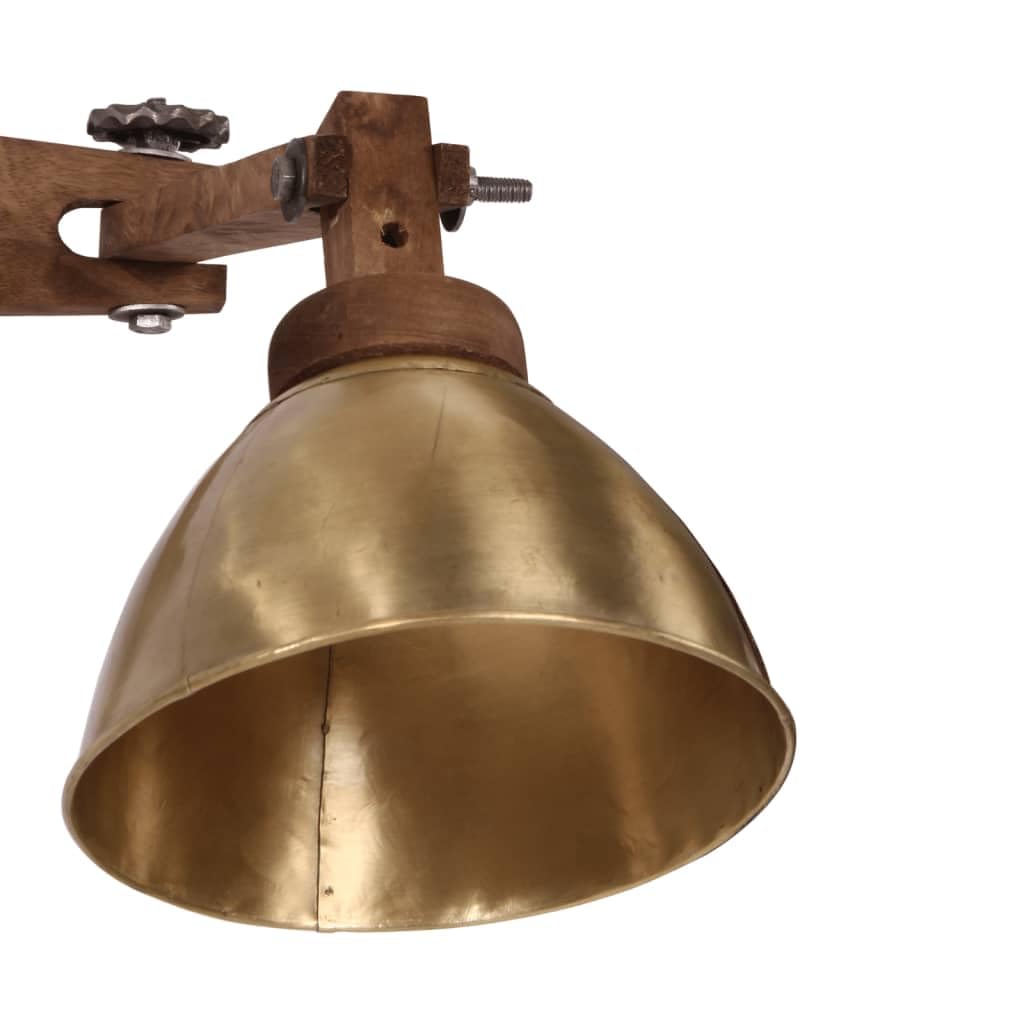 Lampa ścienna 25 W E27 ek kolor mosiądzu lite drewno mango