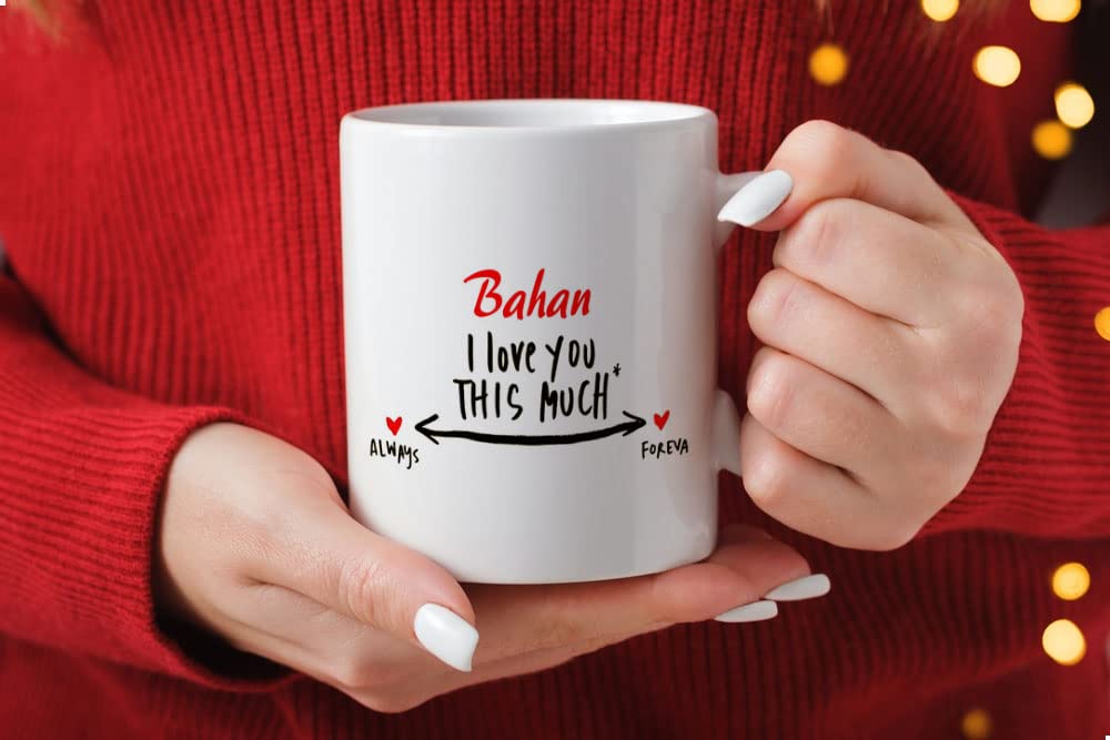 Khakee Bahan I Love You This Much Theme Coffee Mug (325 ml) - Raksha Bandhan Gift for Brother , Sister(rk-053A)