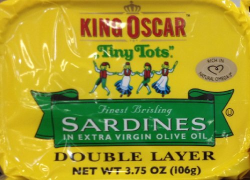King Oscar'Tiny Tots' Finest Brisling Sardines in Extra Virgin Olive Oil (9 Tins)