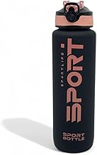 QSHOP® Premium Plastic Sports Water Bottle 1L with Straw Tritan BPA Free Reusable Sports Water Bottle for Gym Office Workout (Pink)