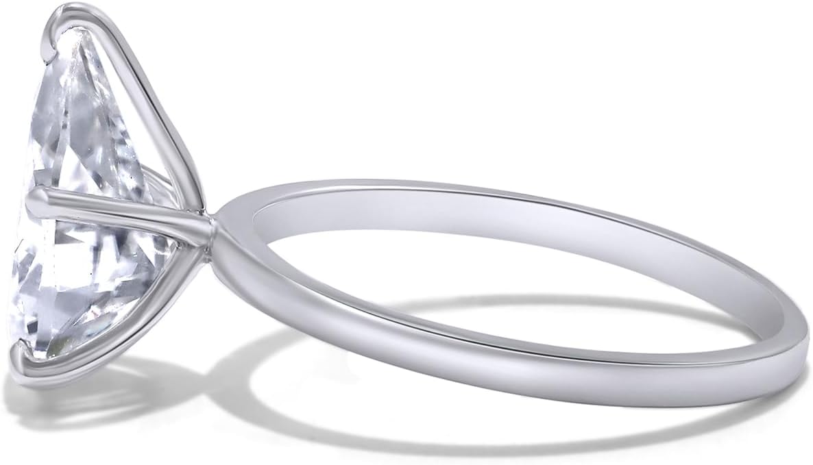 SAVEARTH DIAMONDS 1.00-3.00 Carat, Pear Shape Lab Grown Diamond Prong Set Solitaire Engagement Ring In 10K Solid White Gold (G-H, VS-SI) Fine Jewelry, Certificate Of Authenticity