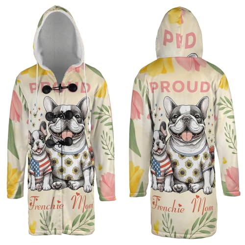 Happy Mother's Day Proud Frenchie Mom French BulldogAll Over Print 3D Hooded Duffle Toggle Coat Dog Lover Gifts - 0033