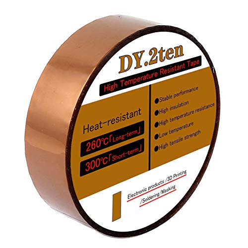 DY.2ten 20mm X 33m 108ft Heat Tape,Heat Resistant Tape,Polyimide Tape,PI Film Insulation Tape,Heat Transfer Tape, Thermal Tape High Temp Tape, High Temperature Tape,No Residue