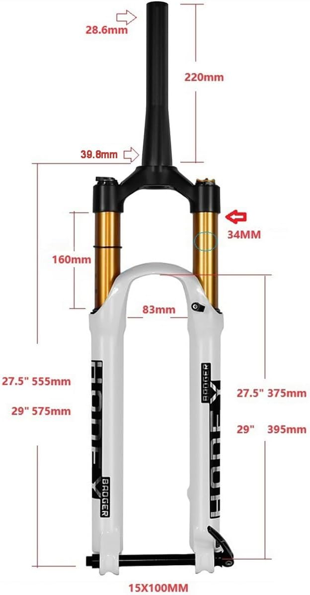 マウンテンバイク サスペンションフォーク 27.5 29インチ 自転車 1-1/2'' テーパードフロントフォーク