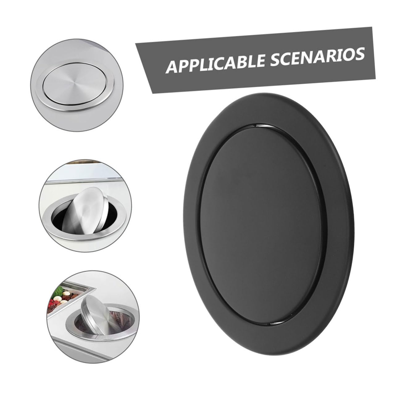 PRETYZOOM Tapa Empotrada Integración sin Costuras de Acero Inoxidable Diseño Simple y Elegante para Cubos de Basura de Cocina y Baño para Espacios Domésticos
