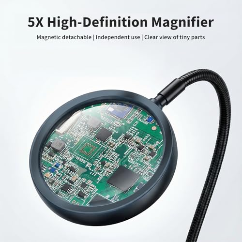 Image of Helping Hands Soldering Station with 5X Magnifying Glass, Soldering Holder Metal Circuit Board Holder 4 Flexible Metal Arms Magnetic Helping Hand for Soldering, Assembly, Repair