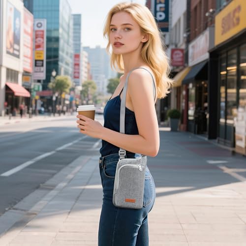 Image of RONSIN Small Anti Theft Crossbody Bags for Women Nylon Cell Phone Purses RFID Blocking Travel Purse with Locking Zipper