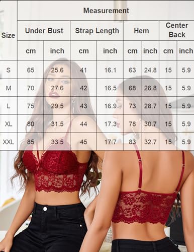 Image of Avidlove Lace Bralette for Women Lingerie Spaghetti Adjustable Strap Tank Camisole Crop Top
