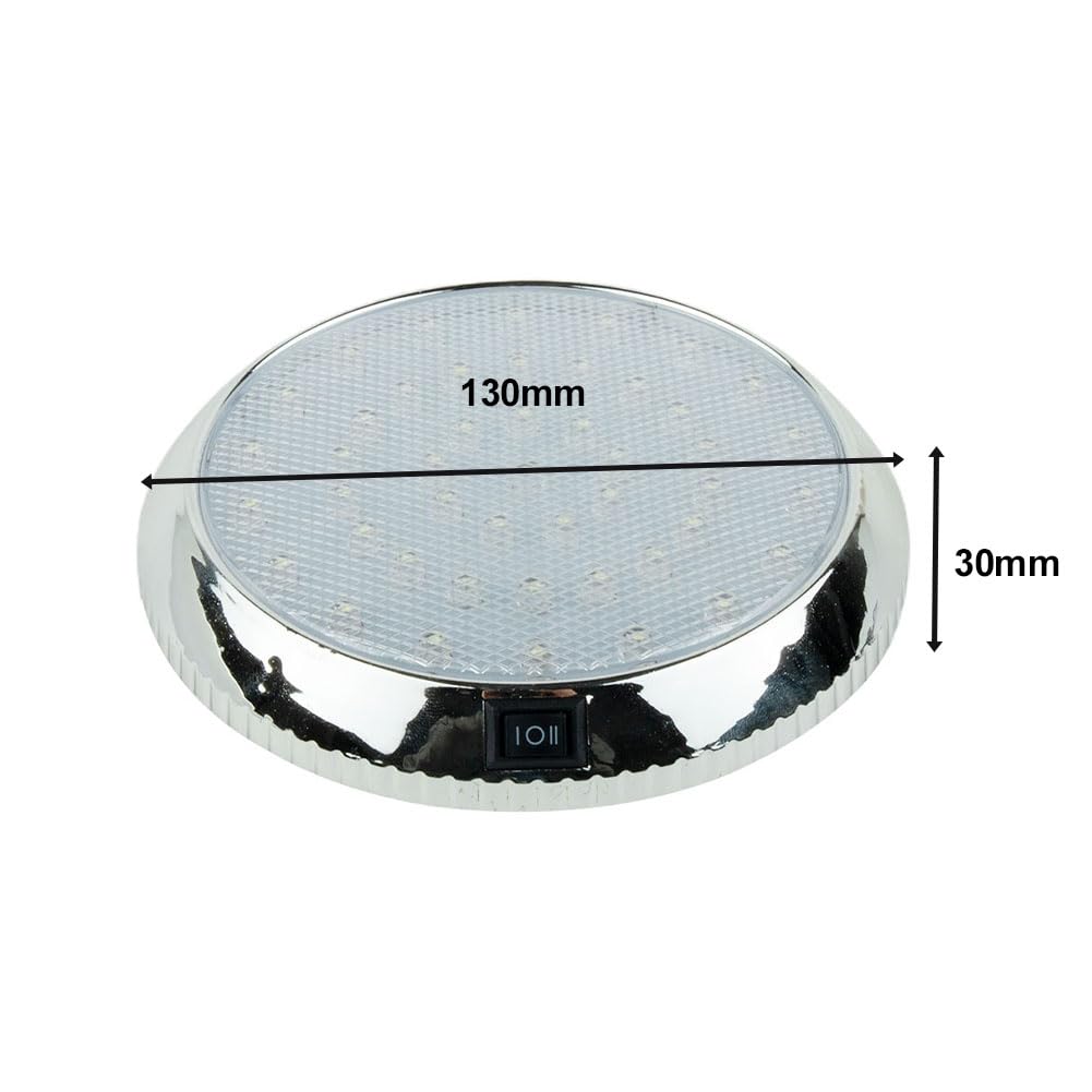Luce Soffitto 12V 46 LED auto caravan interne ON/OFF - Luci per camper, roulotte, rimorchi, barche, veicoli marini