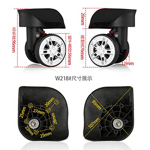 Trunk Wheels,Luggage Wheels Replacement, 360 Degree Swivel Luggage Mute Wheel Suitcase Replacement Repair Wheels Parts Spinner (W218#)2