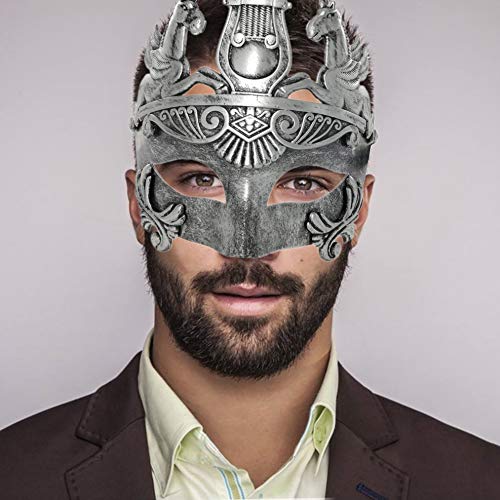 Ubauta Sliver Masculine Greek & Roman Soldier Masquerade Mask For Men Venetian Mask #TOP1