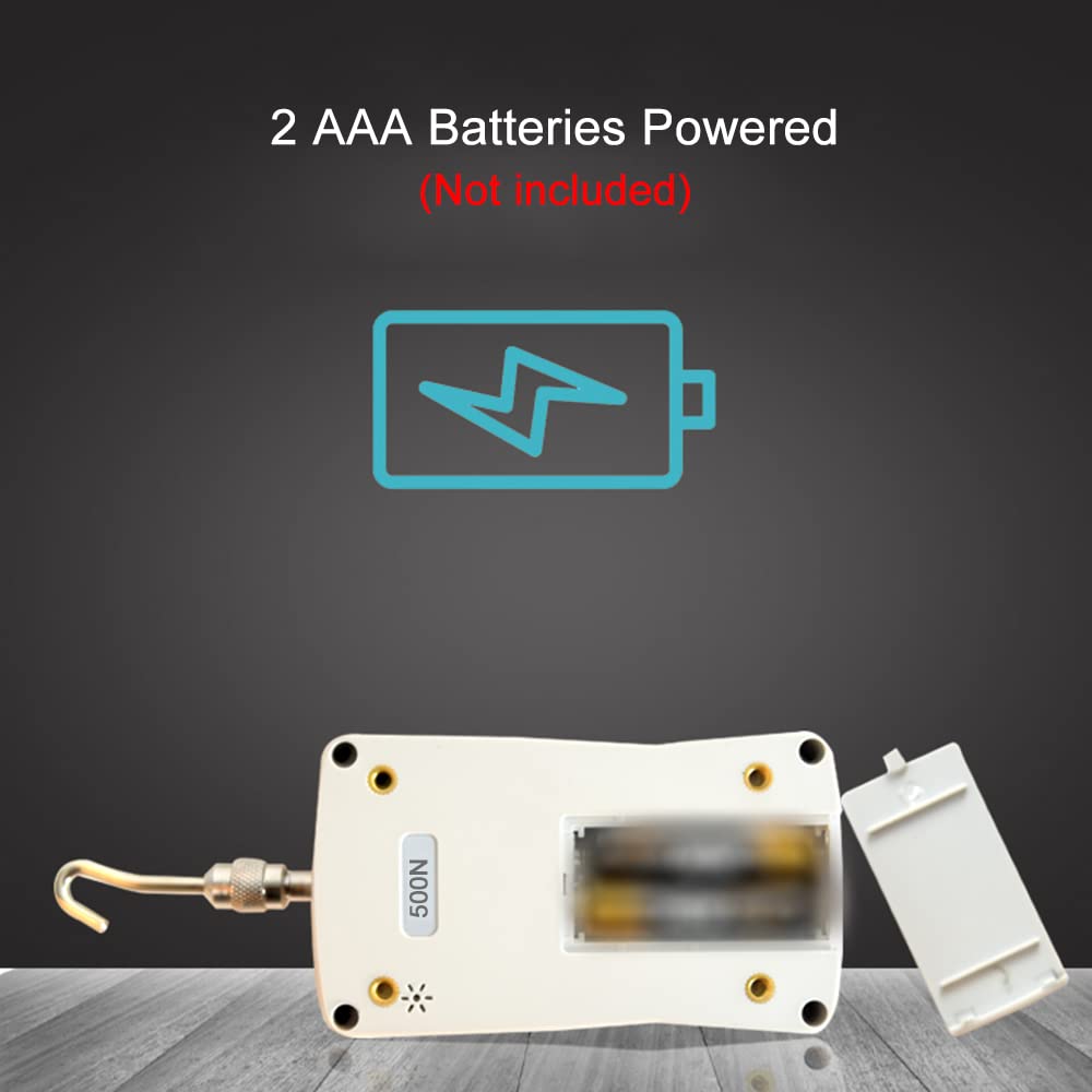 Dioche Medidor De Fuerza De Empuje Y Tracción Digital, Medidor De Fuerza Portátil Con Pantalla Retroiluminada Y Apagado Manual, 500N