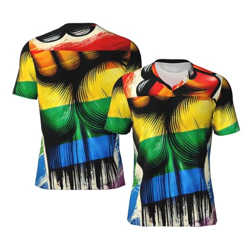 Stylish Athletic Sports Jersey LGBT-Gay-Pride-Rainbow Men's Rugby Jersey 4X-Large