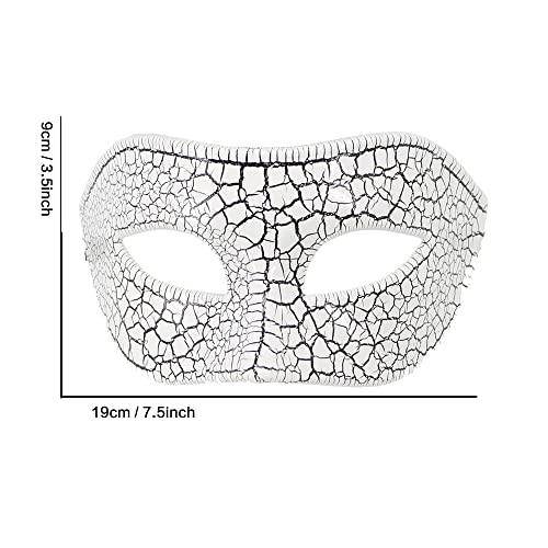 Masquerade Masks for Men White Venetian Mask Vintage Phantom of The Opera Mask - Image 2