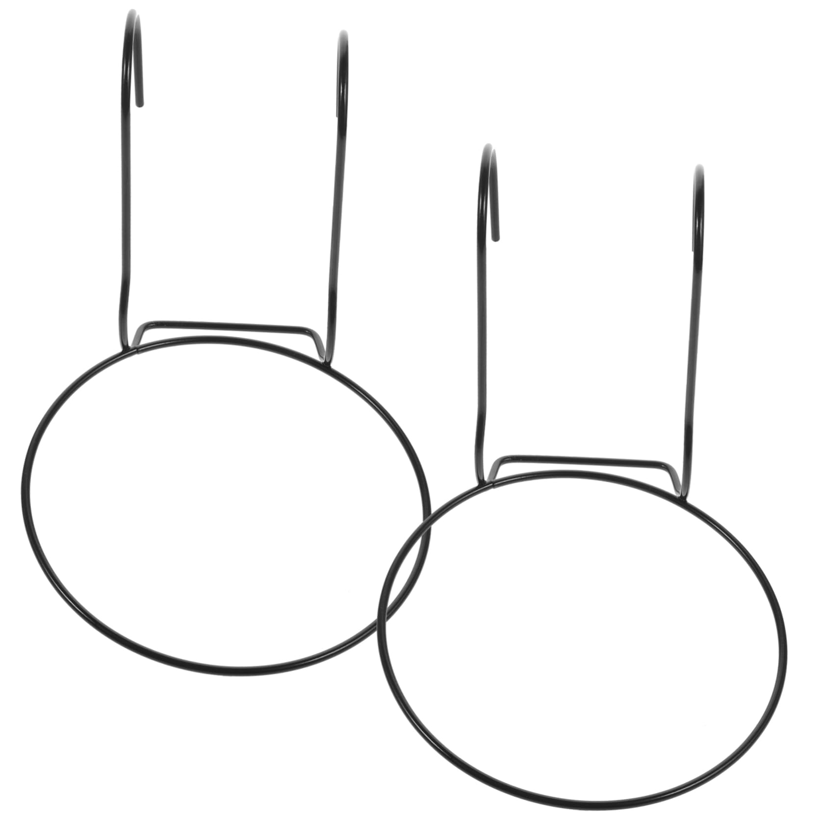 Mikikit Flowerpot Holder Rings 2 Hanging Flowerpot Rack Plant Hooks for Wall Metal Construction Easy to Use