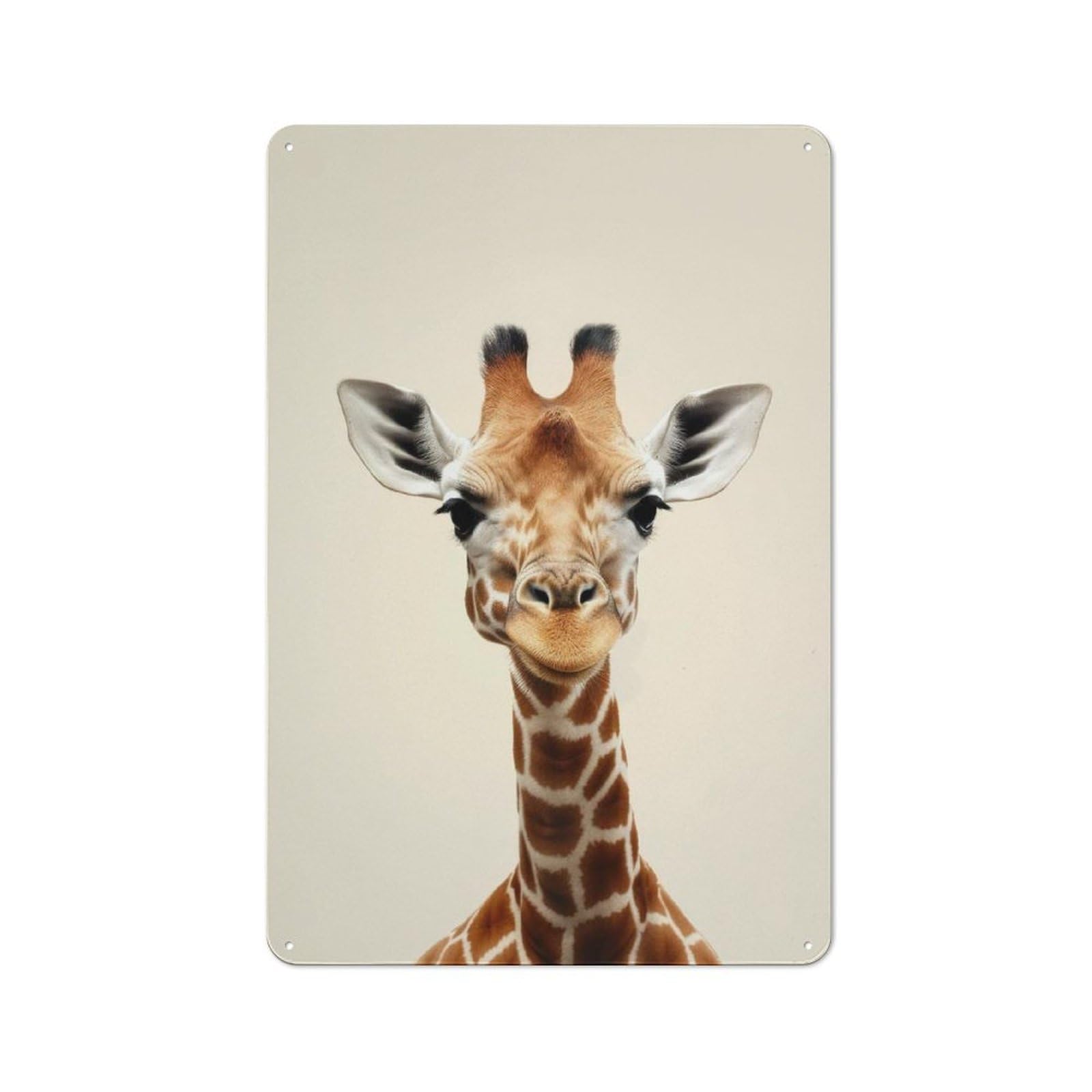 Junmoney Giraffe With A Cute Smirk Vintage Metal Plaque 30X20cm Featuring For Home Bar Wall, A Metal Wall Feature For Home Bars And Entertaining Spaces