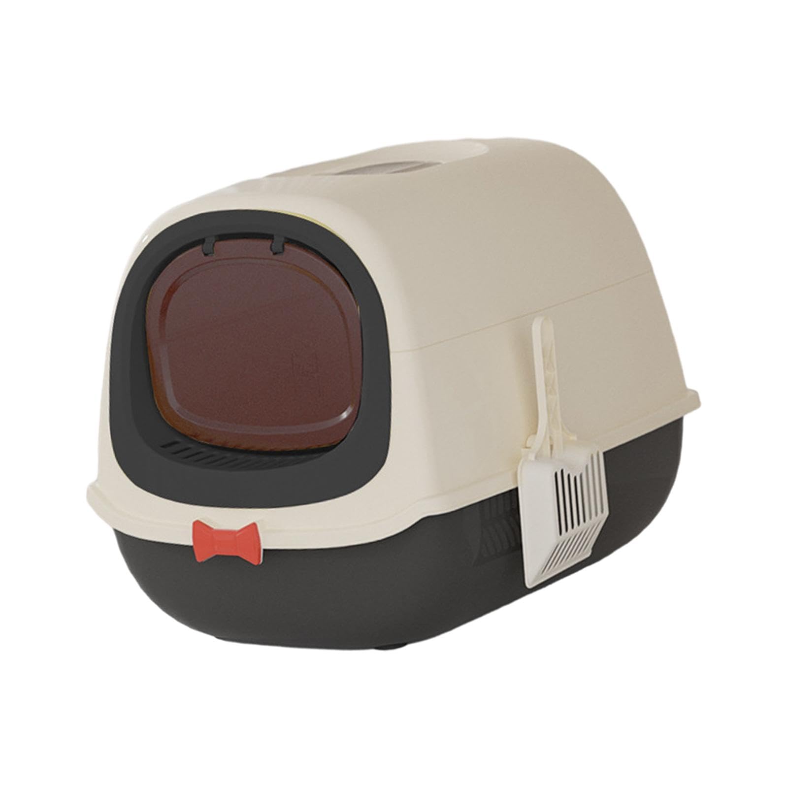 Arenero para Gatos Totalmente Cerrado con Bandeja Y Tapa Extraíbles, Entrada Zona Apto para Gatos Domésticos, Negro