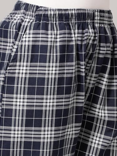 Image of KRYPTIC Women's 100% Pure Cotton Woven Pyjama | Mid Rise Relaxed Fit Full Length Nightwear Pant with Elasticated Drawstring Waistband & Side Pocket | Comfortable Lounge, Sleepwear & Casual Bottom Wear