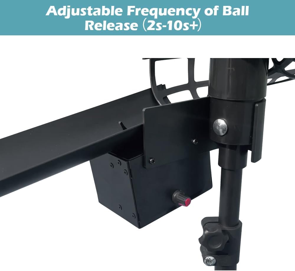 COYEUX Electric Tennis Ball Dropping Machine, Triangular Fixation Tennis Serving Machine, Removable Track Height Adjustable, for Beginners, Children, Tennis Teaching and Training（33 Balls）