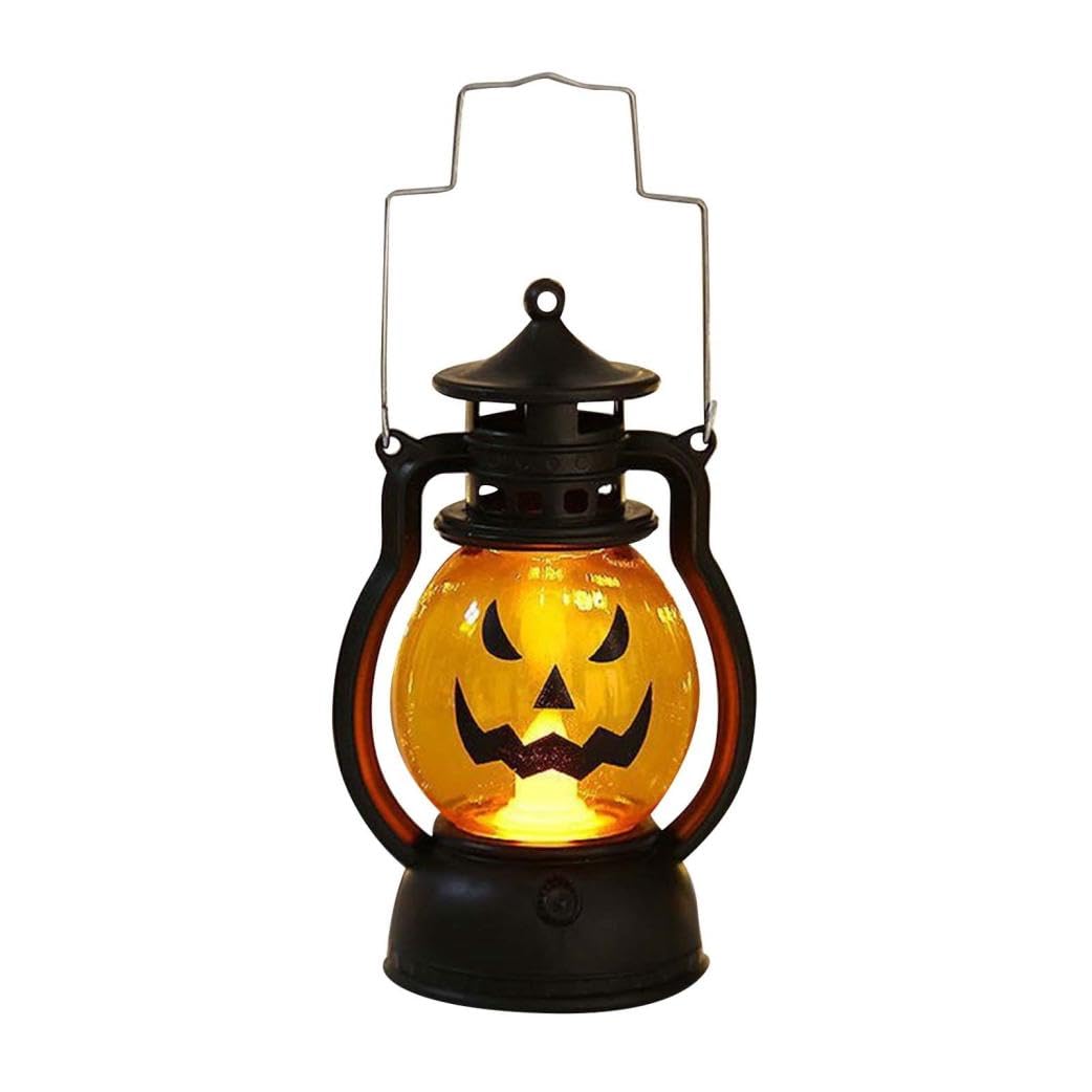 Children's Handheld Pumpkin Light Up Lantern Kids Led Lights Battery Operated Halloween Decor Pumpkin Light Indoor Outdoor Decoration Ornaments Horror Funny Expression