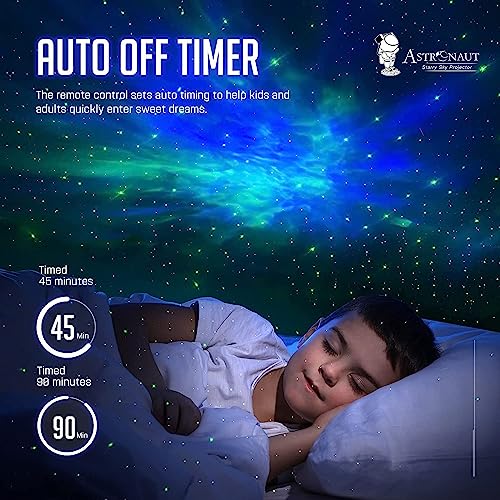Image of One94Store Astronaut Galaxy Projector Night Light - 360 Rotating Star Nebula Lamp with Remote, Timer & Adjustable Head for Kids Bedroom, Home Decor, Gaming Room & Party Lights