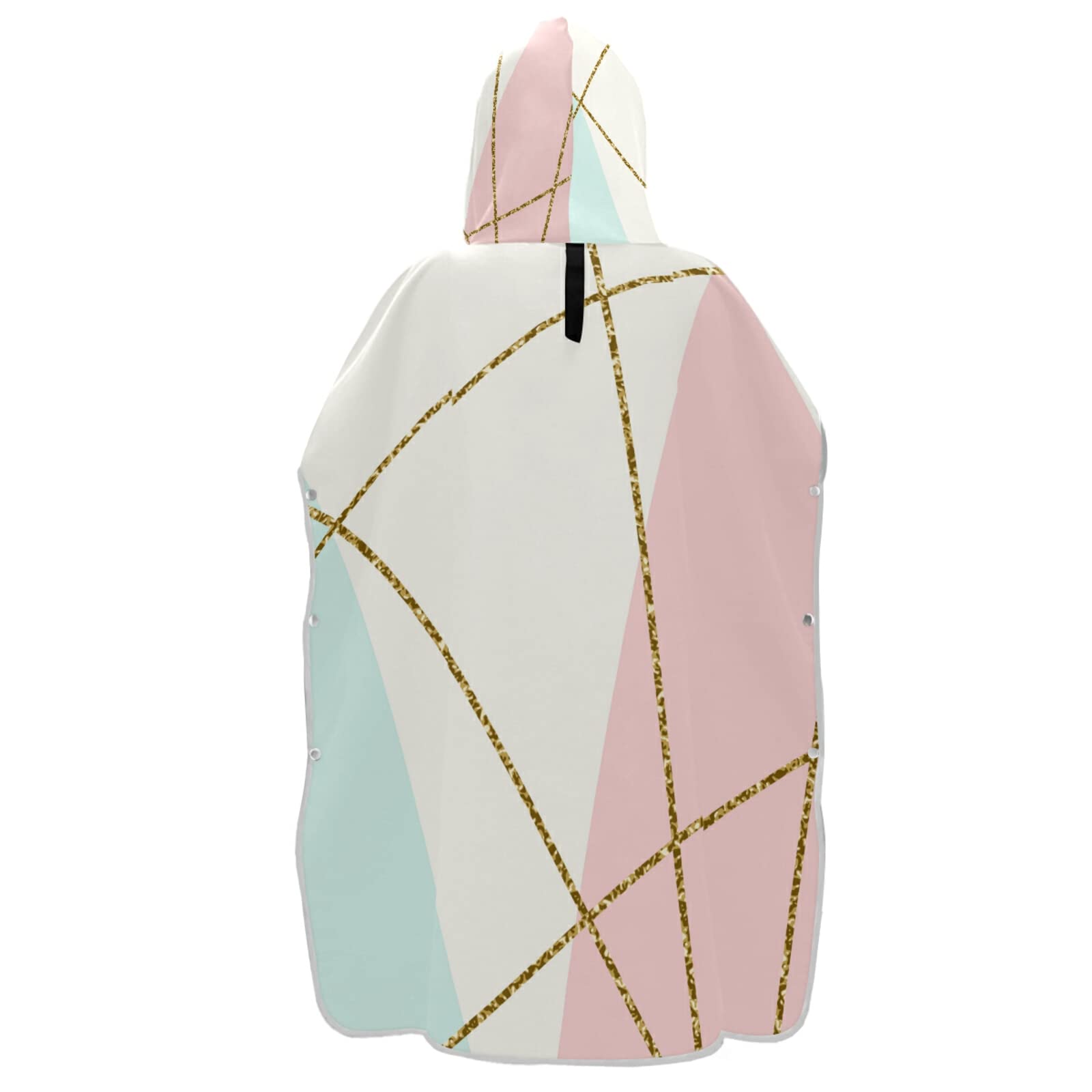 Surf-Poncho, Wickelmantel mit Kapuze und Tasche, schnelltrocknender Bademantel, Mikrofaser-Handtuch, Neoprenanzug für Bad, Strand, Outdoor, Gold, Glitzer, geometrisches Muster auf Türkis, Weiß, Rosa