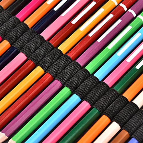 Trousse à crayons en cuir PU noir avec 252 emplacements et fermeture éclair multicouche - 3