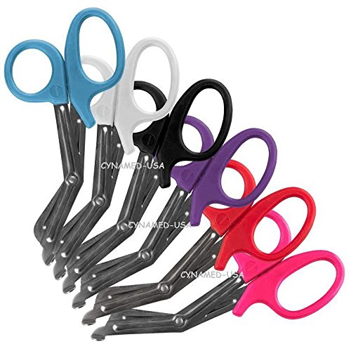 NEW CYNAMED USA PARAMEDIC UTILITY BANDAGE TRAUMA EMT EMS SHEARS SCISSORS 7.25 INCH STAINLESS STEEL ( SET OF 6 )
