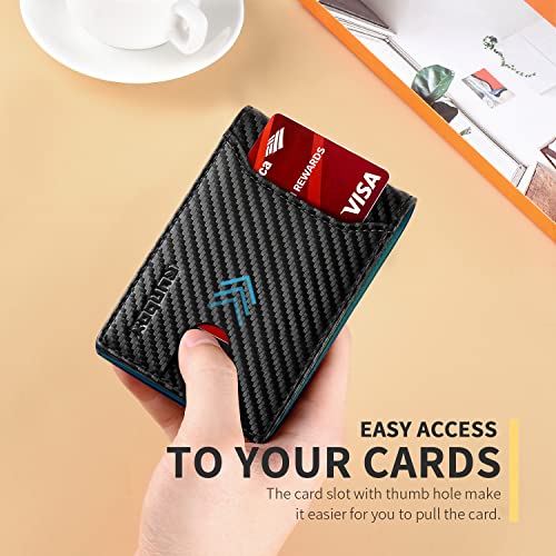 Runbox Wallet For Men Slim 11 Credit Card Holder Slots Leather Rfid Blocking Small Thin Men's Wallet Bifold Minimalist Front Pocket Large Capacity Gift Box Green #TOP3