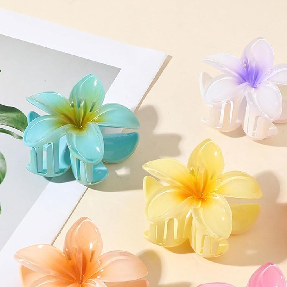 6 Flower Hair Clips, Acrylic Hair Clips - Image 4