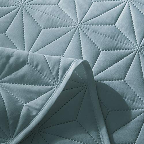 Whale Flotilla 3-Piece Queen Size Quilt Set/Bedspreads/Coverlets For All Season, Star Pattern Bedding Set With 2 Pillow Shams, Soft And Lightweight, Aqua Blue #TOP5