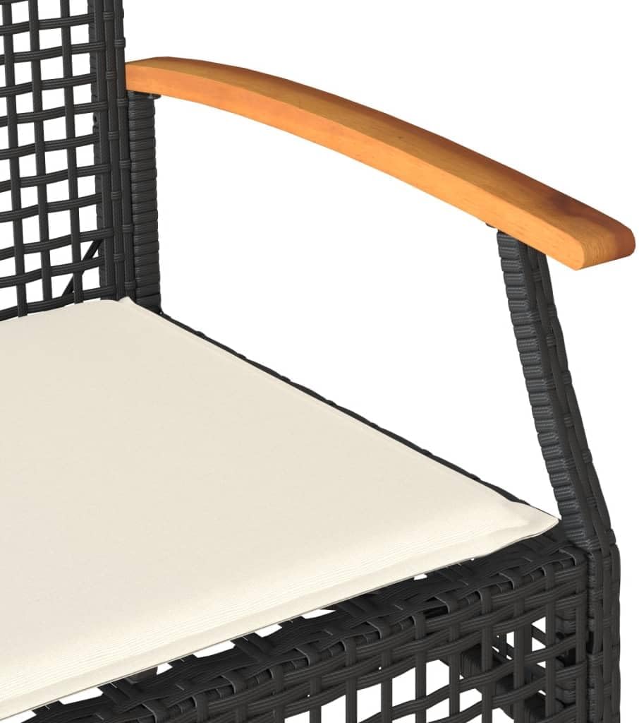 Garden Bench Black and Brown,Garden Bench for Outdoor Comfort & Style – Durable Poly Rattan Furniture Home & Yard Patio Furniture