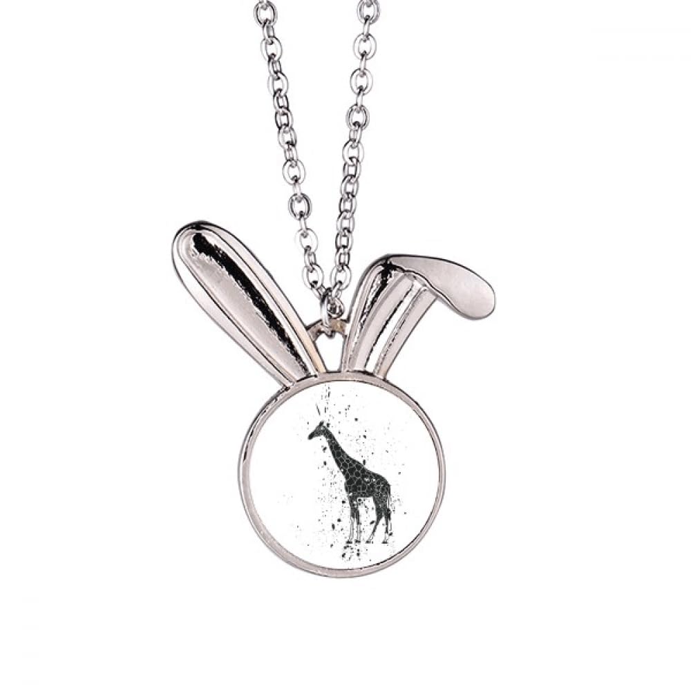 Collier girafe et lapin gris en pendentif pour enfant - 5